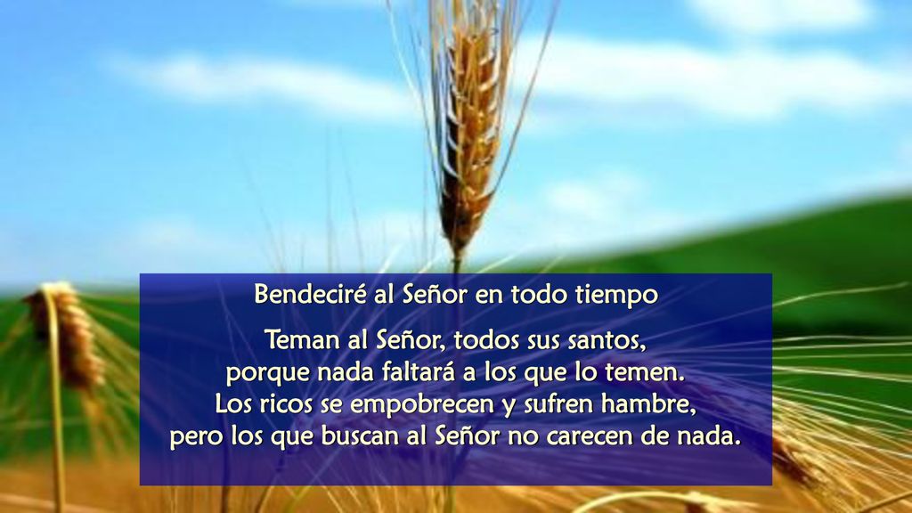 Bendeciré al Señor en todo tiempo Teman al Señor, todos sus santos,