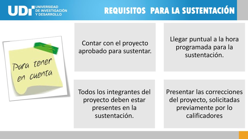 REQUISITOS PARA LA SUSTENTACIÓN