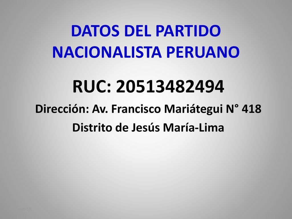 DATOS DEL PARTIDO NACIONALISTA PERUANO