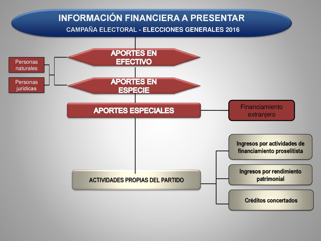 INFORMACIÓN FINANCIERA A PRESENTAR CAMPAÑA ELECTORAL - ELECCIONES GENERALES 2016