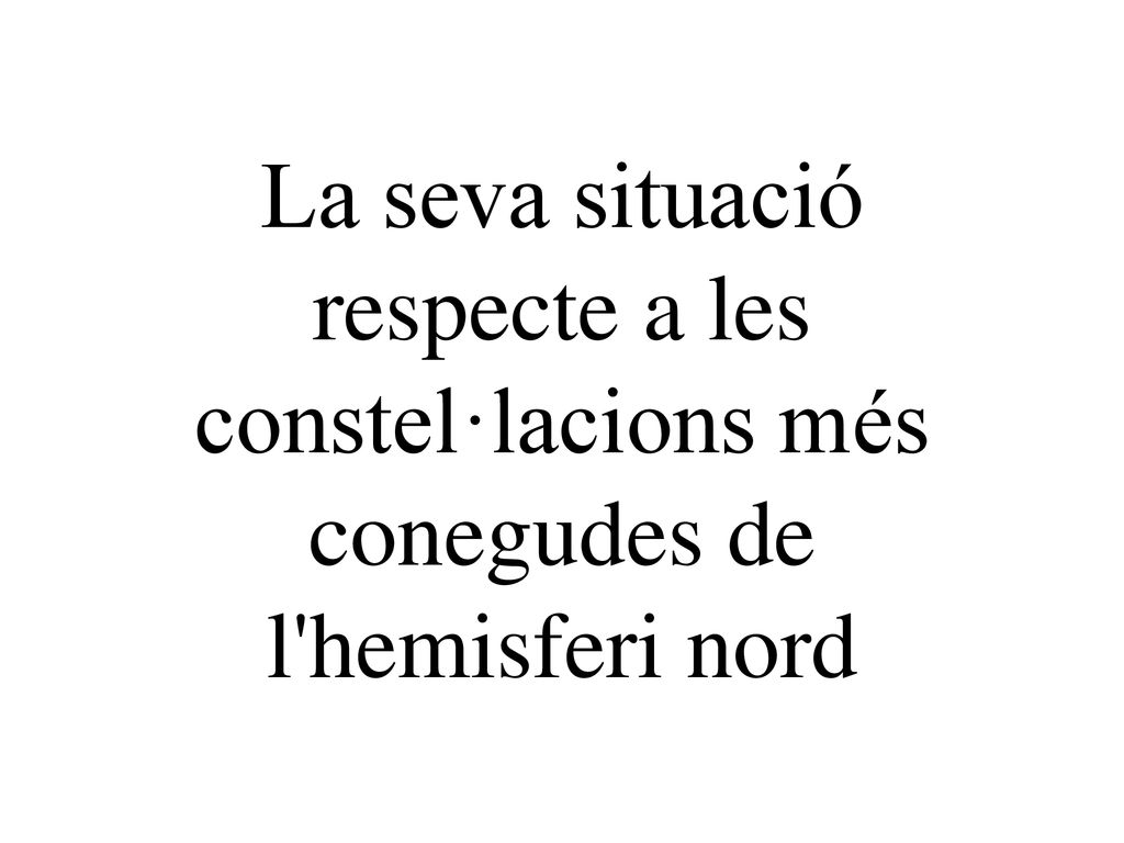 La seva situació respecte a les constel·lacions més conegudes de l hemisferi nord