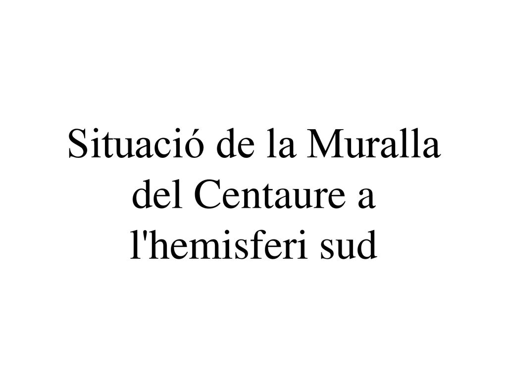 Situació de la Muralla del Centaure a l hemisferi sud