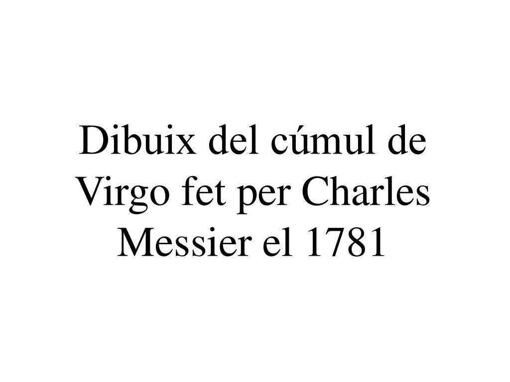Dibuix del cúmul de Virgo fet per Charles Messier el 1781