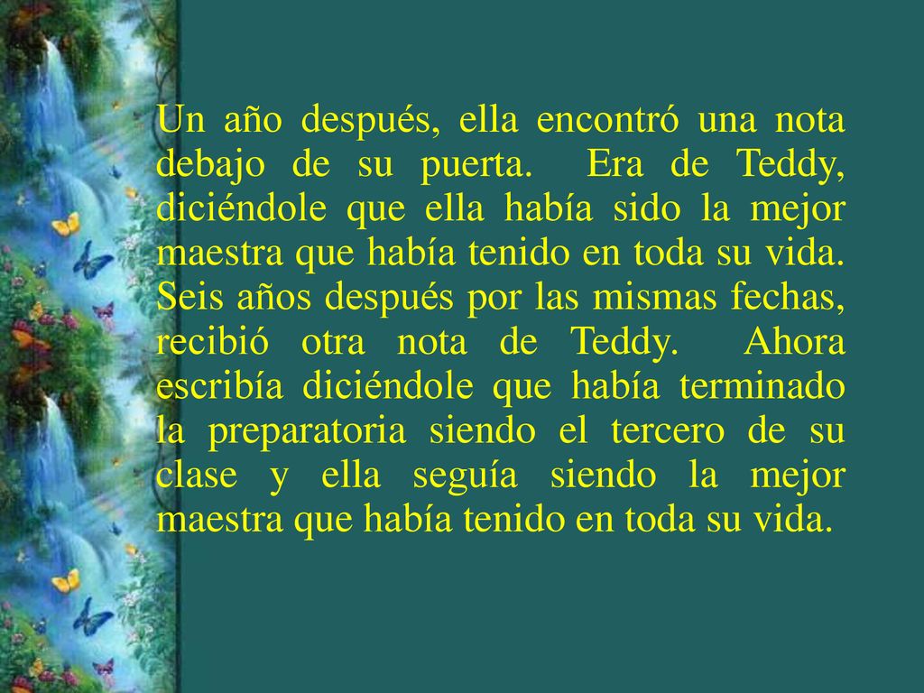 Un año después, ella encontró una nota debajo de su puerta