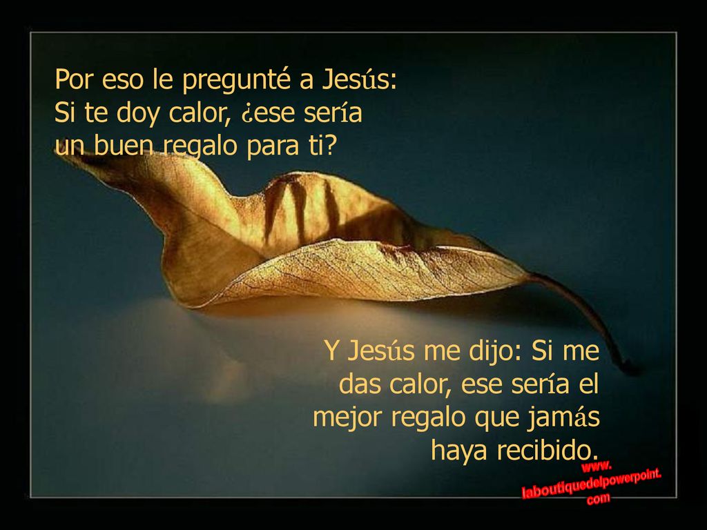 Por eso le pregunté a Jesús: Si te doy calor, ¿ese sería un buen regalo para ti