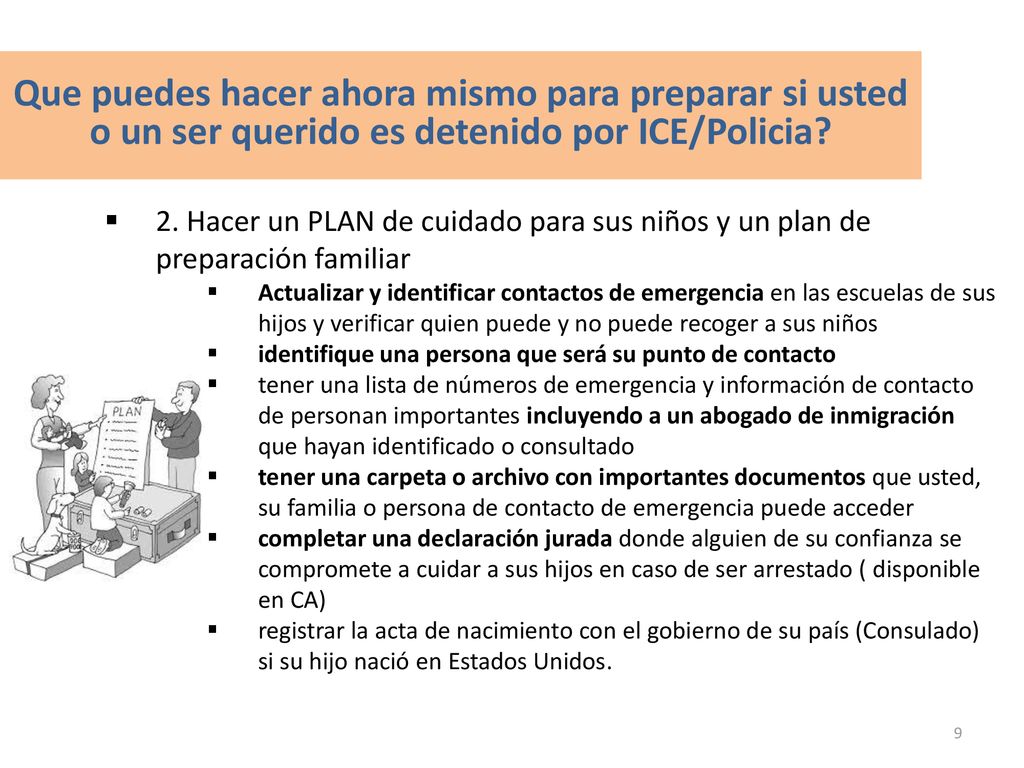 Que puedes hacer ahora mismo para preparar si usted o un ser querido es detenido por ICE/Policia