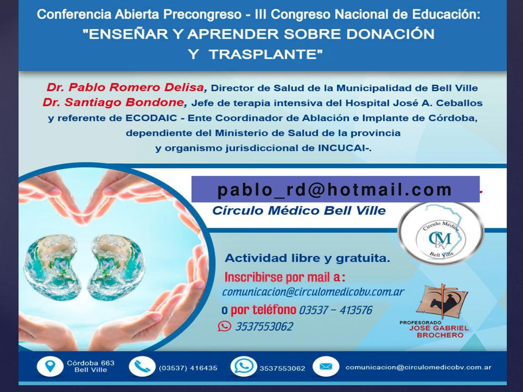 III Congreso Nacional de Educación- Enseñar y Aprender sobre donación y transplante