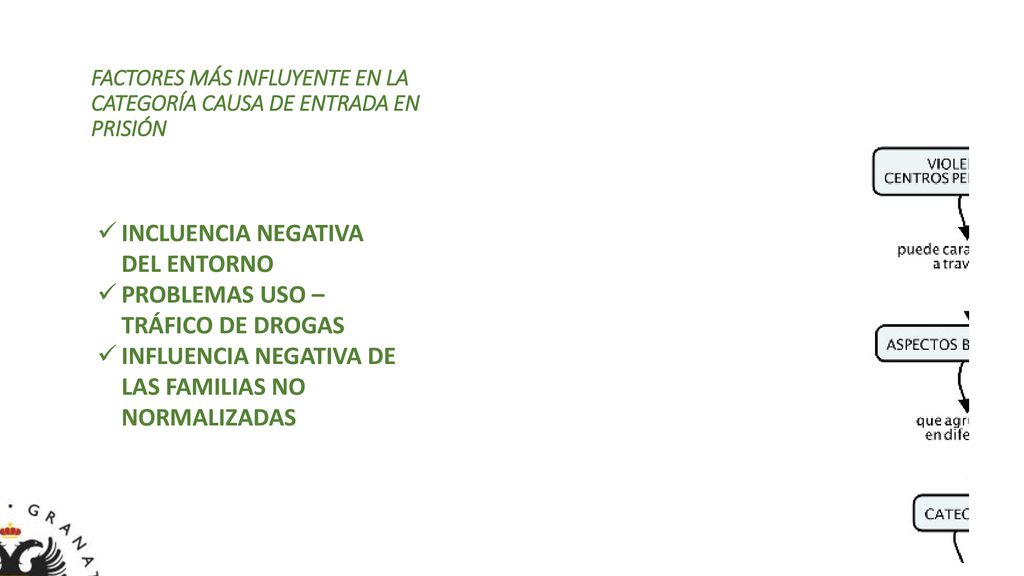 FACTORES MÁS INFLUYENTE EN LA CATEGORÍA CAUSA DE ENTRADA EN PRISIÓN