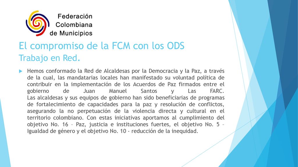 El compromiso de la FCM con los ODS Trabajo en Red.