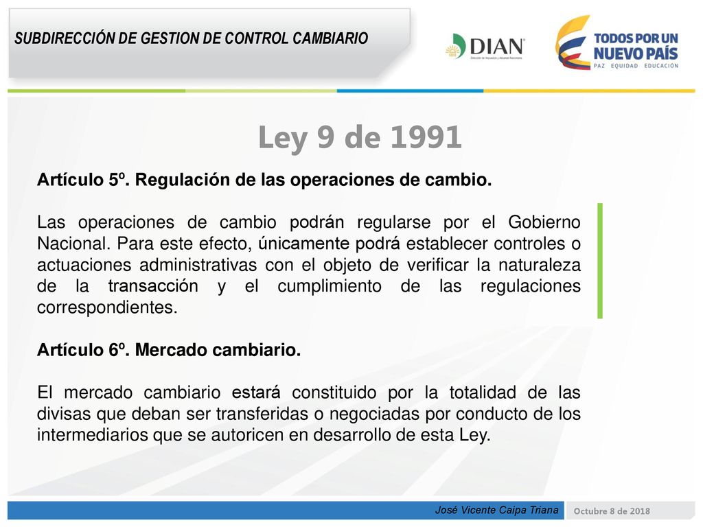 Ley 9 de 1991 Artículo 5º. Regulación de las operaciones de cambio.