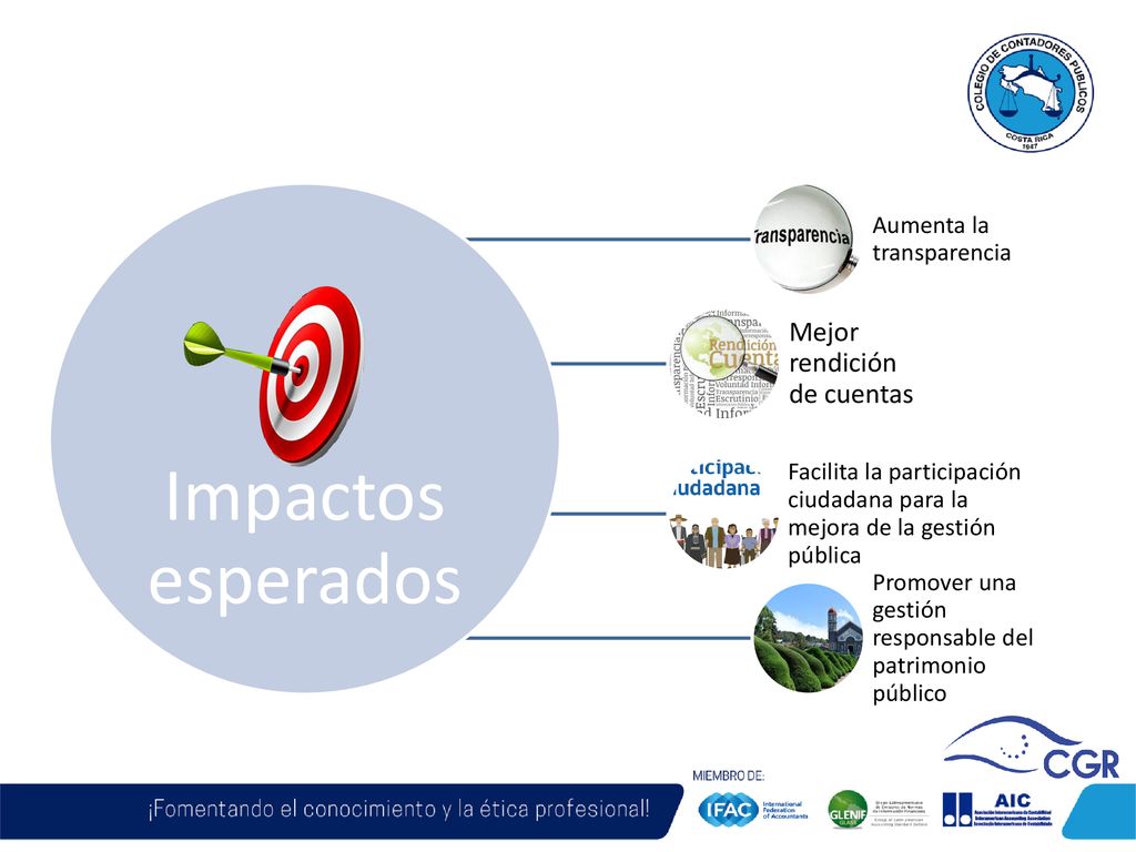 Impactos esperados Mejor rendición de cuentas Aumenta la transparencia