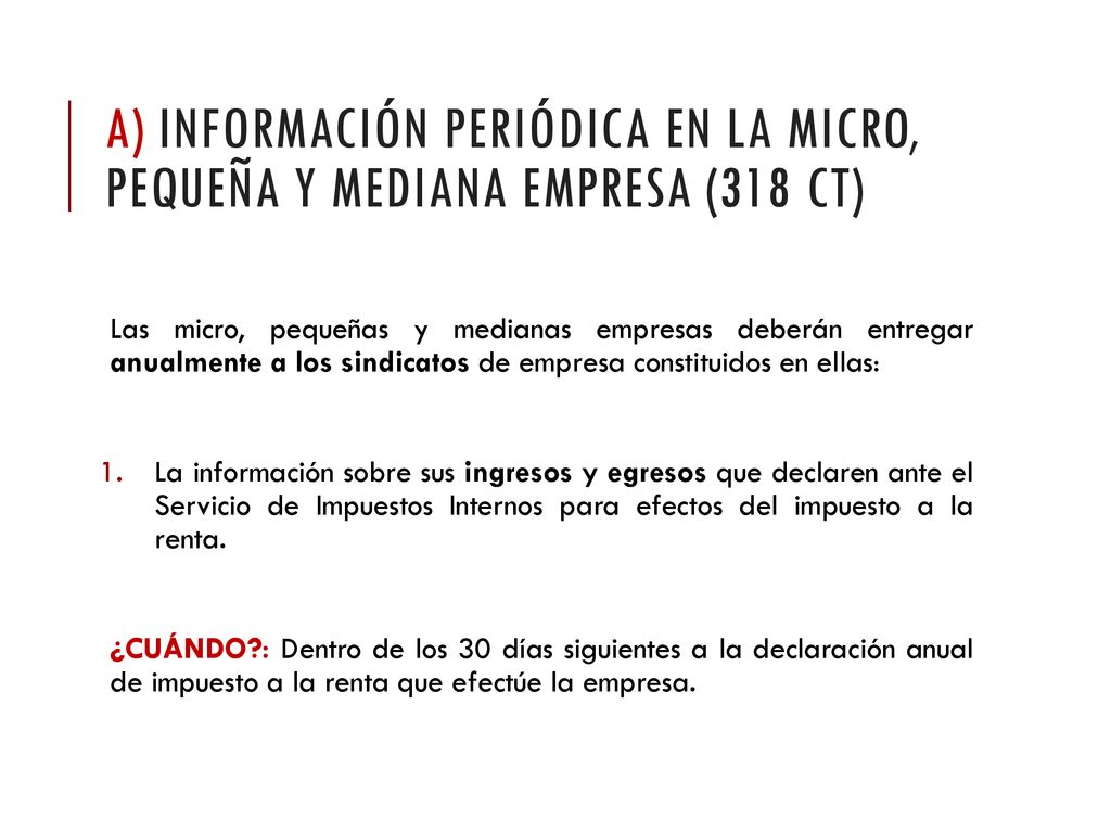 A) Información periódica en la micro, pequeña y mediana empresa (318 ct)