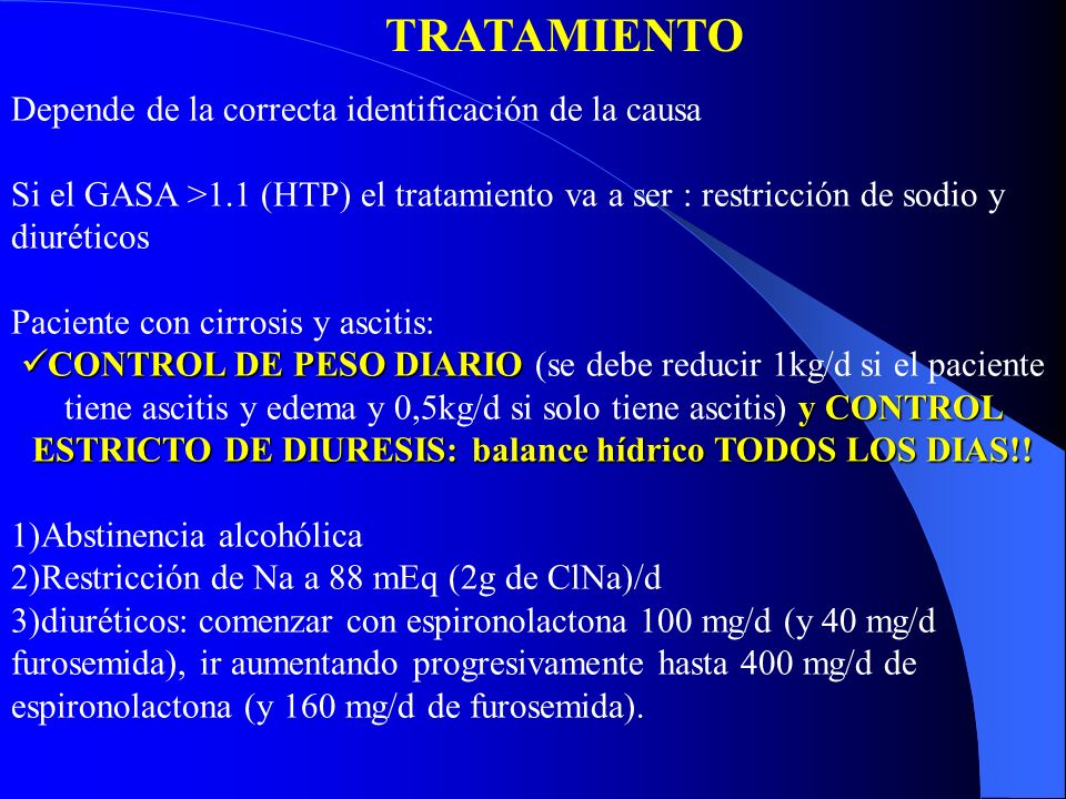 TRATAMIENTO Depende de la correcta identificación de la causa