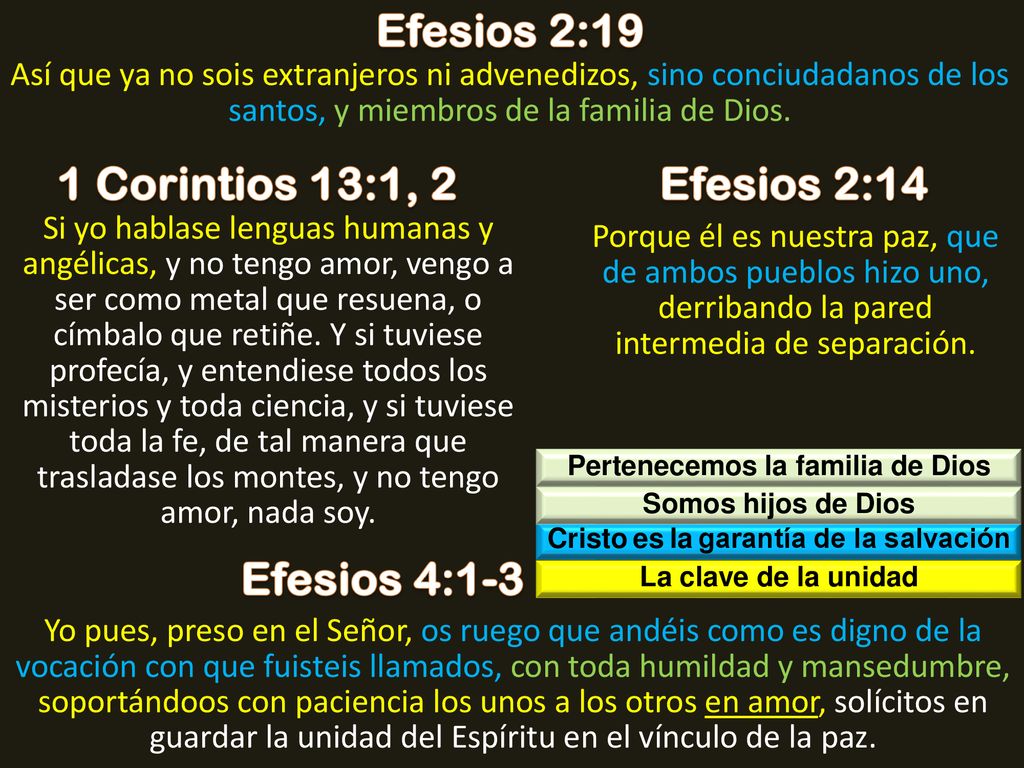 Pertenecemos la familia de Dios Cristo es la garantía de la salvación