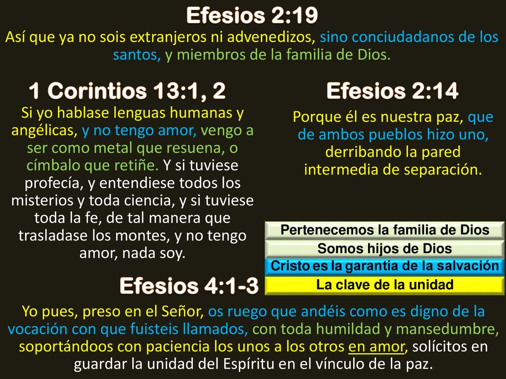 Pertenecemos la familia de Dios Cristo es la garantía de la salvación