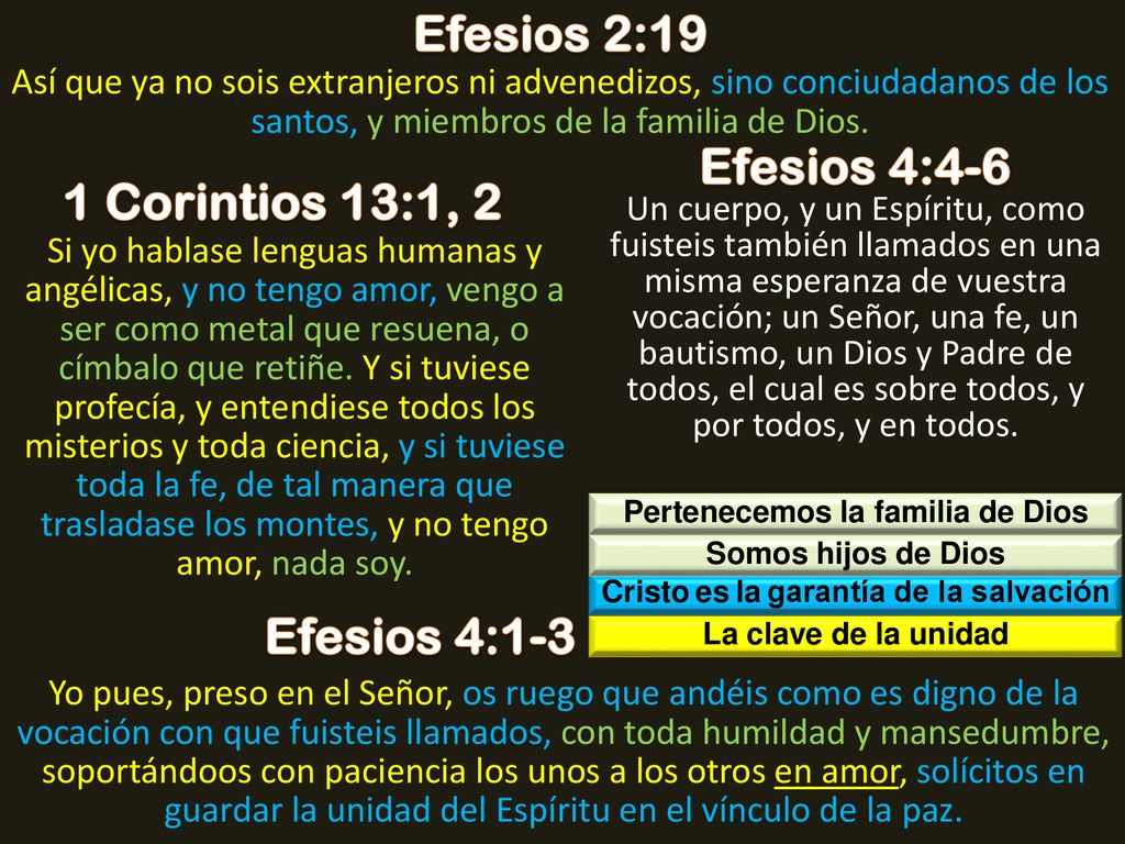 Pertenecemos la familia de Dios Cristo es la garantía de la salvación