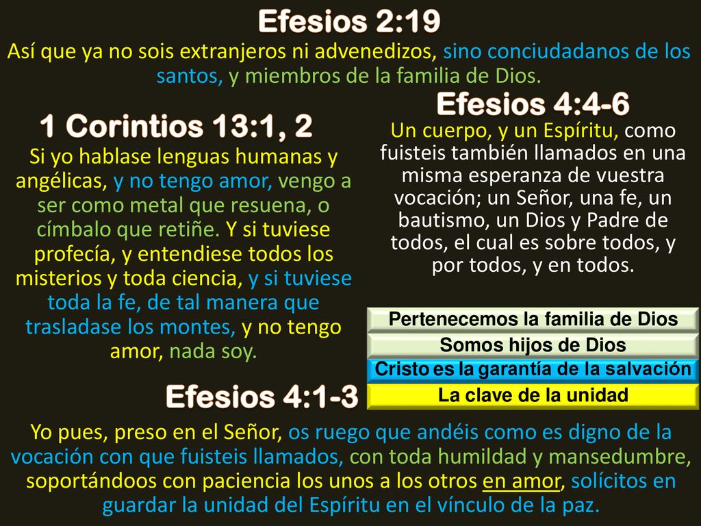 Pertenecemos la familia de Dios Cristo es la garantía de la salvación