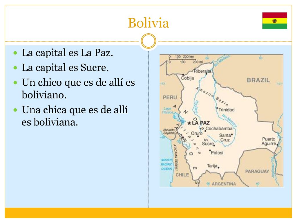 Bolivia La capital es La Paz. La capital es Sucre.