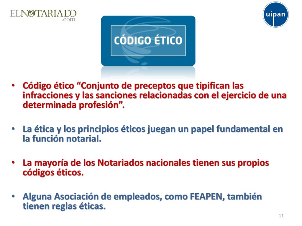 Código ético Conjunto de preceptos que tipifican las infracciones y las sanciones relacionadas con el ejercicio de una determinada profesión .