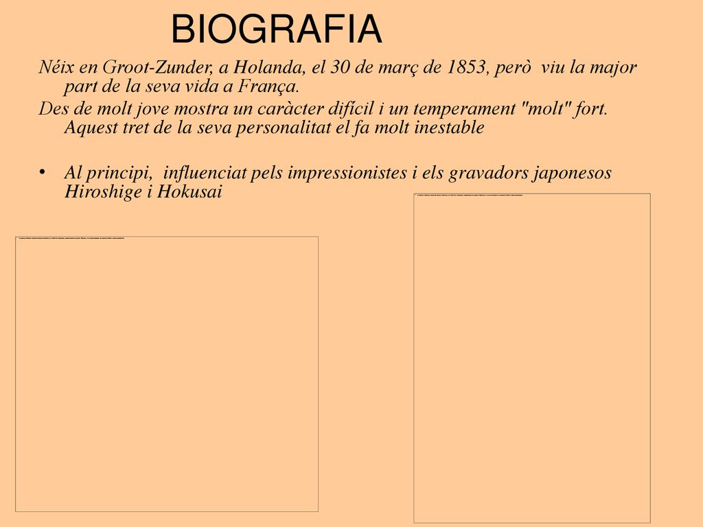 BIOGRAFIA Néix en Groot-Zunder, a Holanda, el 30 de març de 1853, però viu la major part de la seva vida a França.