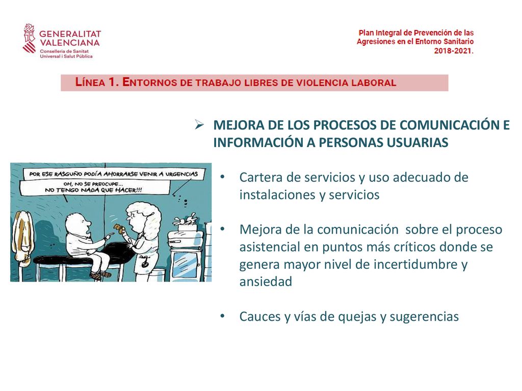 MEJORA DE LOS PROCESOS DE COMUNICACIÓN E INFORMACIÓN A PERSONAS USUARIAS