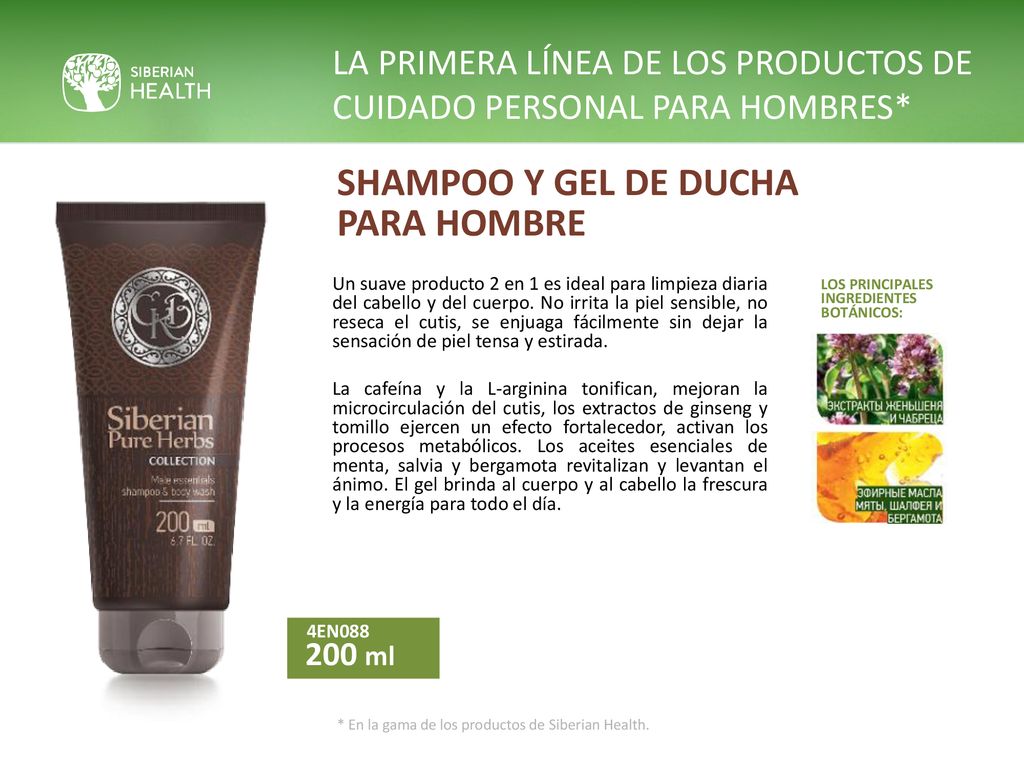 LA PRIMERA LÍNEA DE LOS PRODUCTOS DE CUIDADO PERSONAL PARA HOMBRES*