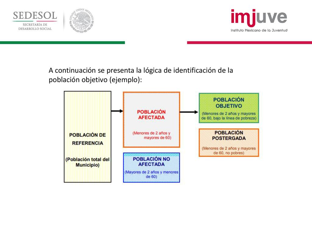A continuación se presenta la lógica de identificación de la población objetivo (ejemplo):