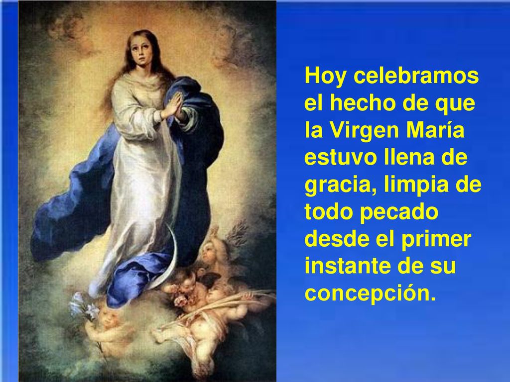 Hoy celebramos el hecho de que la Virgen María estuvo llena de gracia, limpia de todo pecado desde el primer instante de su concepción.
