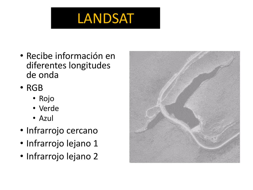 LANDSAT Recibe información en diferentes longitudes de onda RGB