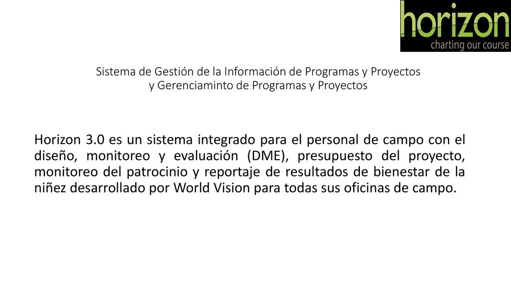Sistema de Gestión de la Información de Programas y Proyectos y Gerenciaminto de Programas y Proyectos