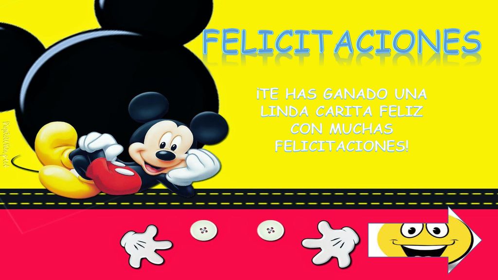 ¡TE HAS GANADO UNA LINDA CARITA FELIZ CON MUCHAS FELICITACIONES!
