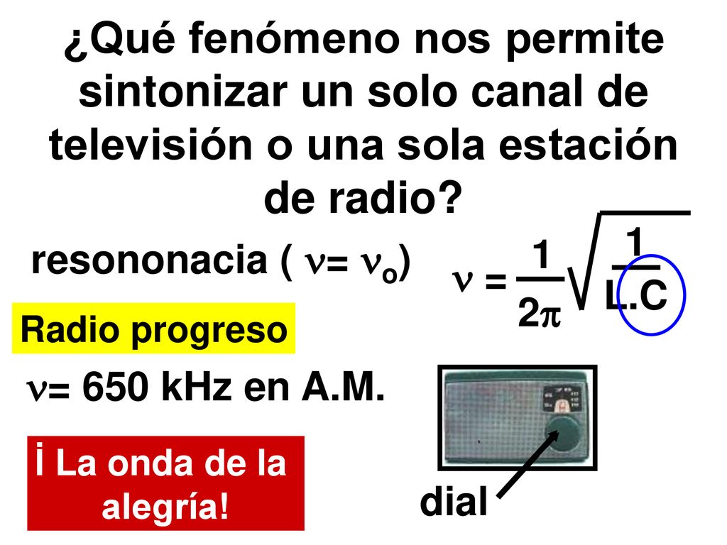 ¿Qué fenómeno nos permite sintonizar un solo canal de televisión o una sola estación de radio