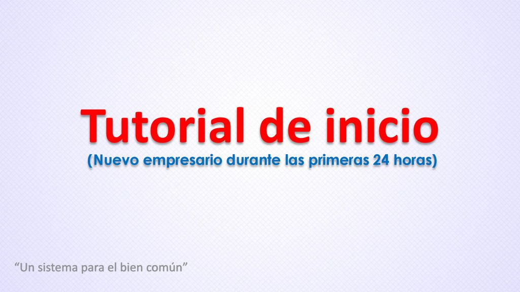 Tutorial de inicio (Nuevo empresario durante las primeras 24 horas)