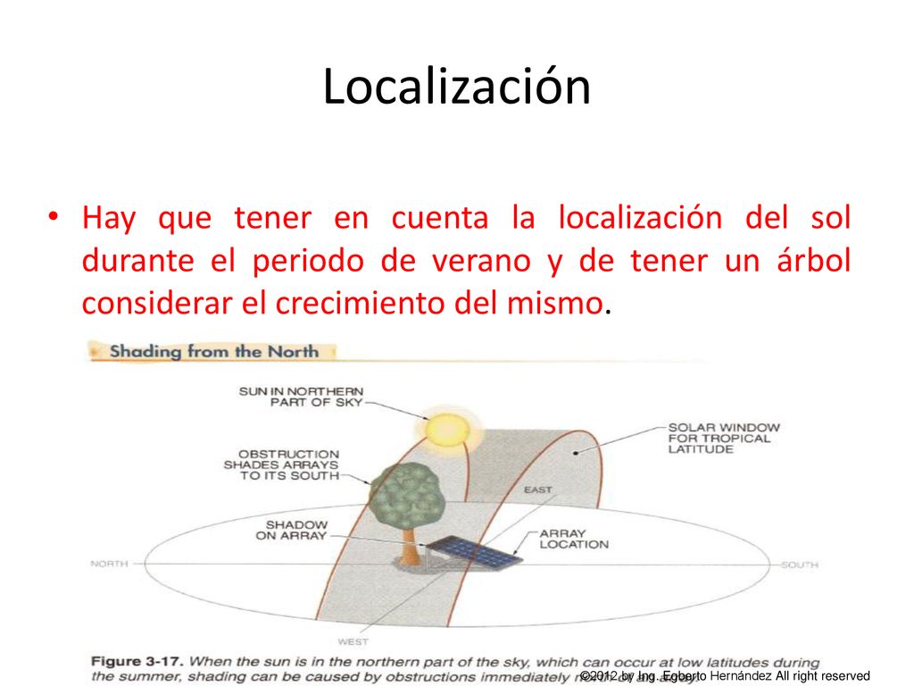 Localización Hay que tener en cuenta la localización del sol durante el periodo de verano y de tener un árbol considerar el crecimiento del mismo.