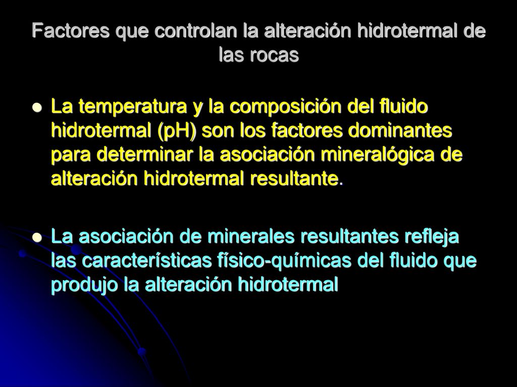 Factores que controlan la alteración hidrotermal de las rocas