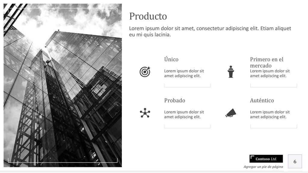 Producto Lorem ipsum dolor sit amet, consectetur adipiscing elit. Etiam aliquet eu mi quis lacinia.