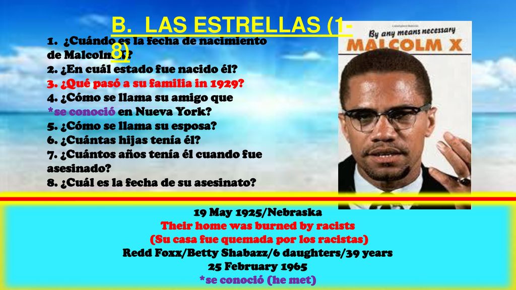 B. LAS ESTRELLAS (1-8) 1. ¿Cuándo es la fecha de nacimiento