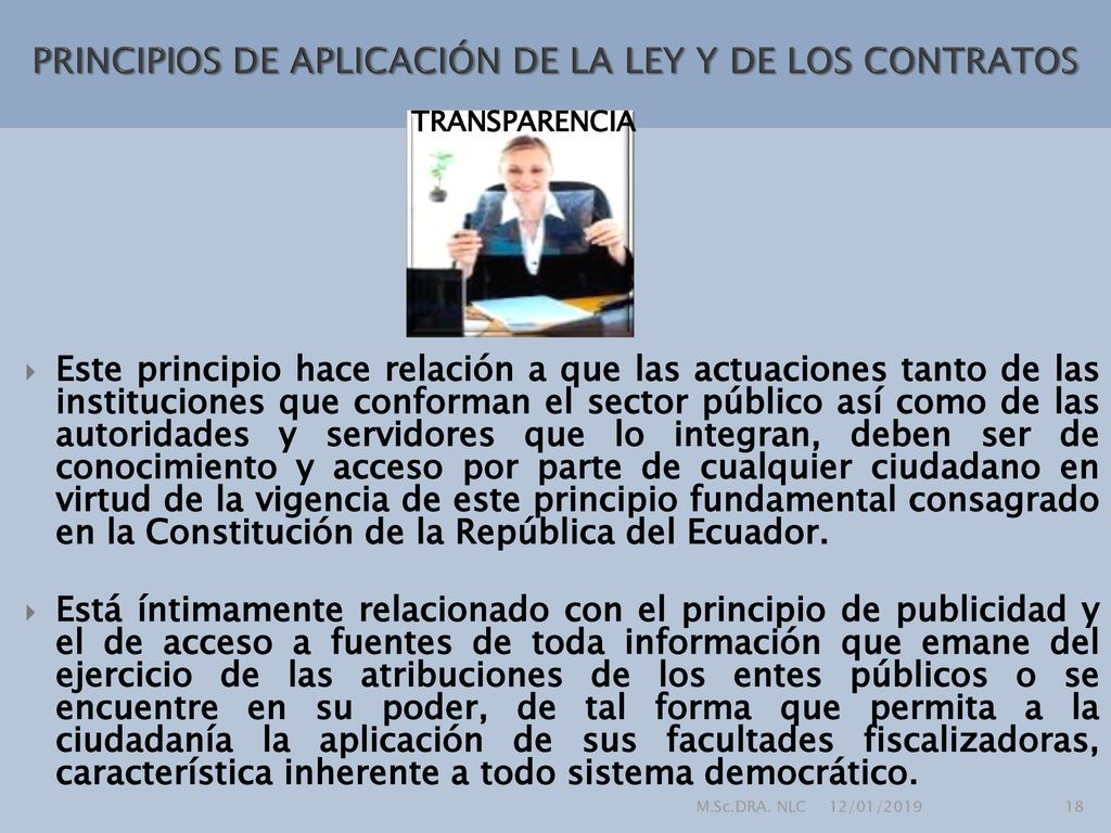 PRINCIPIOS DE APLICACIÓN DE LA LEY Y DE LOS CONTRATOS