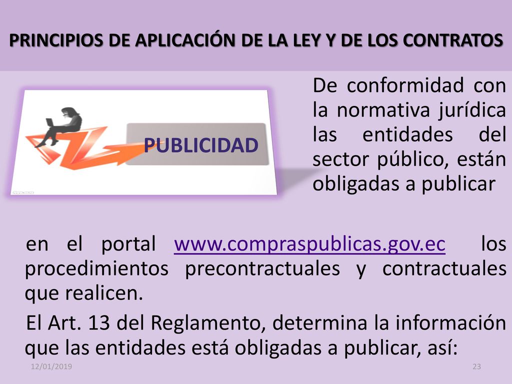 PRINCIPIOS DE APLICACIÓN DE LA LEY Y DE LOS CONTRATOS