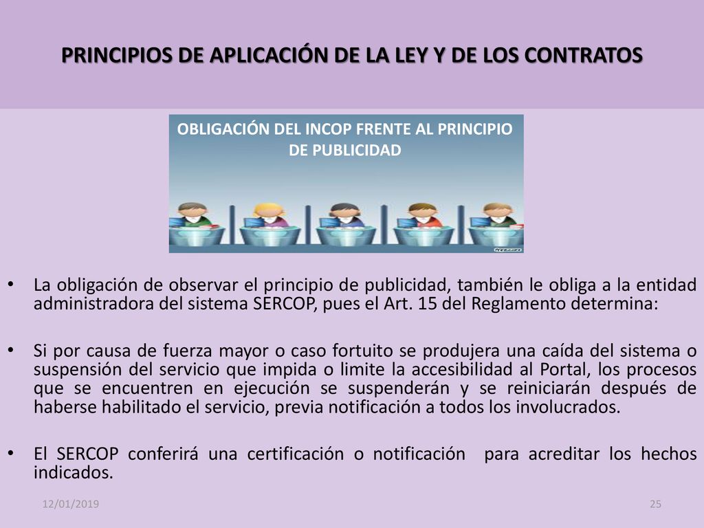 PRINCIPIOS DE APLICACIÓN DE LA LEY Y DE LOS CONTRATOS