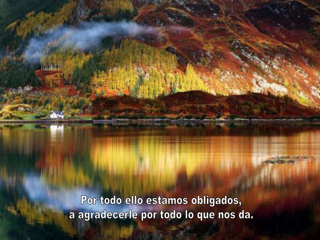 Por todo ello estamos obligados, a agradecerle por todo lo que nos da.