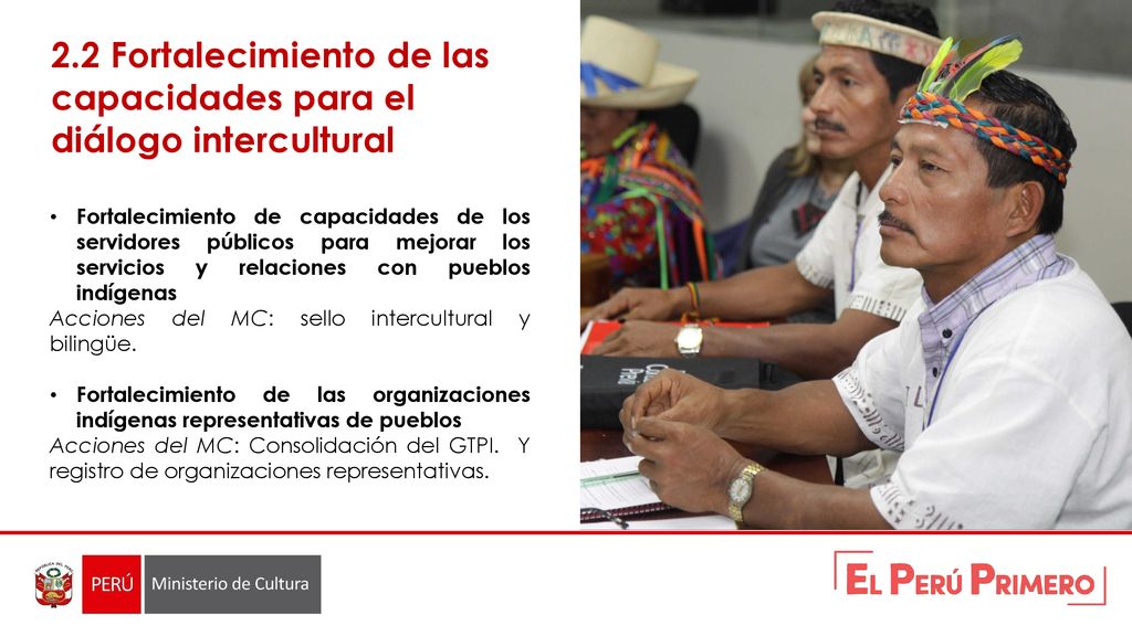 2.2 Fortalecimiento de las capacidades para el diálogo intercultural