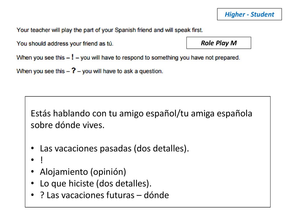 Las vacaciones pasadas (dos detalles). ! Alojamiento (opinión)