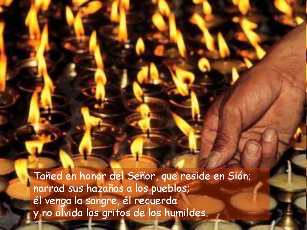 Tañed en honor del Señor, que reside en Sión;