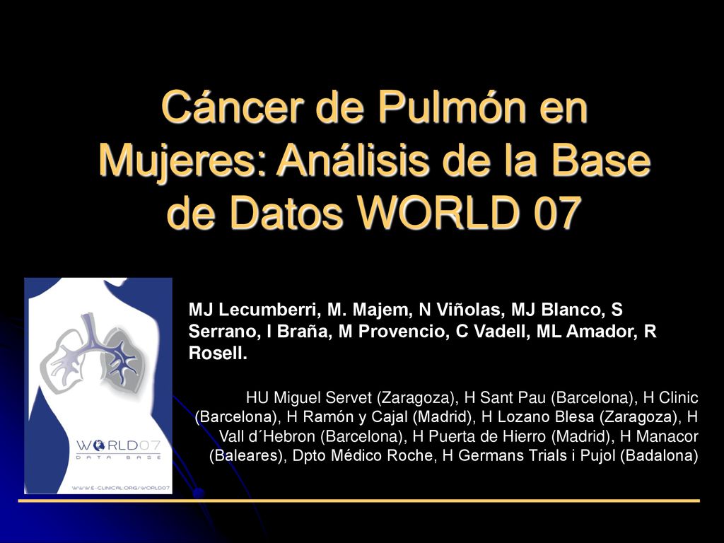 Cáncer de Pulmón en Mujeres: Análisis de la Base de Datos WORLD 07