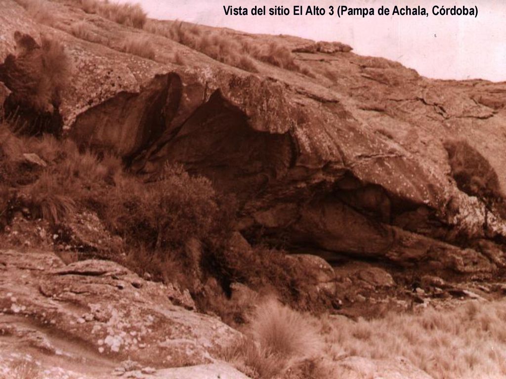 Vista del sitio El Alto 3 (Pampa de Achala, Córdoba)