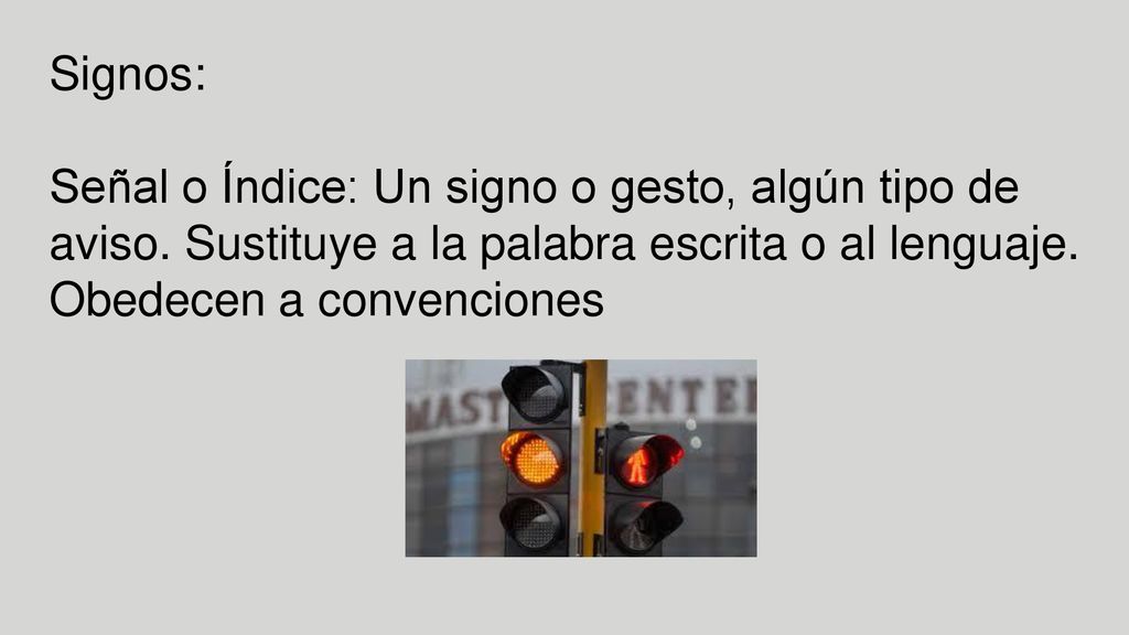 Signos: Señal o Índice: Un signo o gesto, algún tipo de aviso.