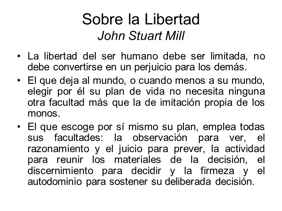 Sobre la Libertad John Stuart Mill