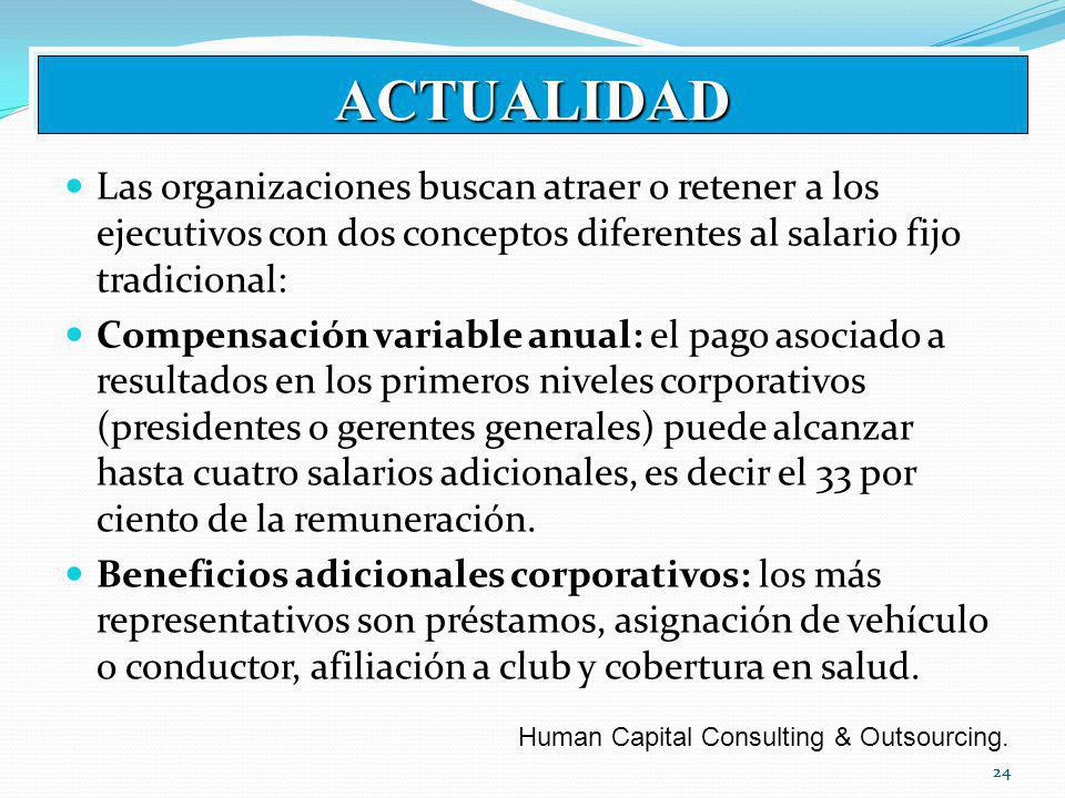 ACTUALIDAD Las organizaciones buscan atraer o retener a los ejecutivos con dos conceptos diferentes al salario fijo tradicional: