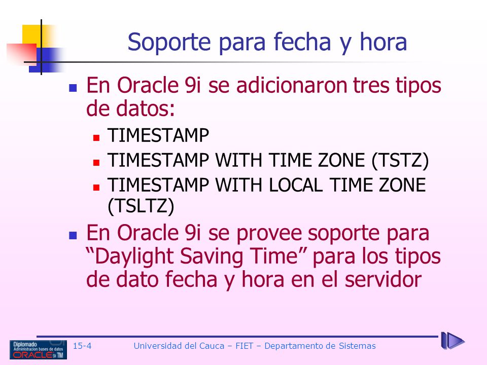 Soporte para fecha y hora